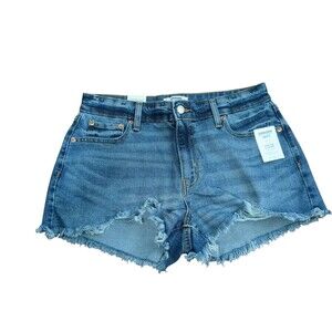 Denizen Levi's High Rise 3"  Denim Short Shorts Distressed Size 10  Blue  NWT